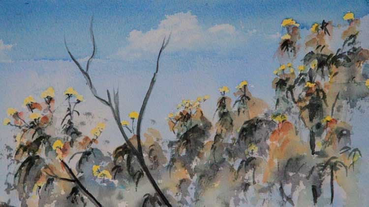 Painting: Mimosa yellow