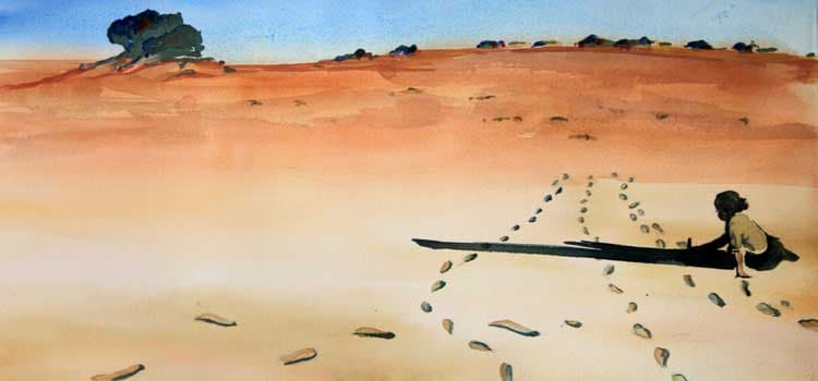 Painting: Tracks of Mungo people